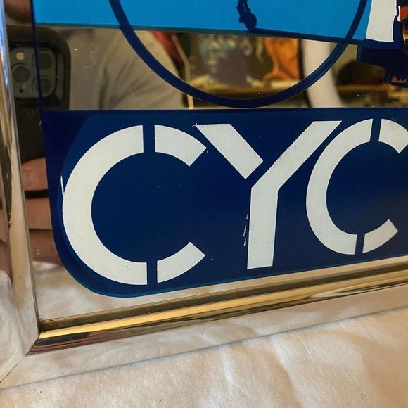 Vintage Cycle Mirror Bike Bicycle Store Display Road Cyclists Rainbow 15"x12" - Picture 2 of 7